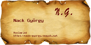 Nack György névjegykártya