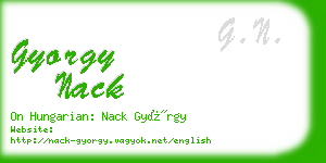 gyorgy nack business card